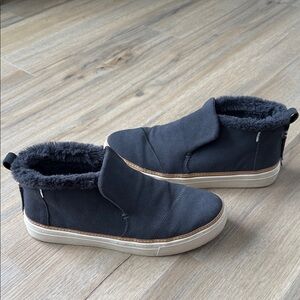 Toms Grey Ankle Booties with Fur Lining